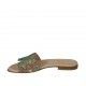 Sabot da donna in pelle con glitter multicolore tacco 1 - Misure disponibili: 47