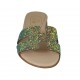 Sabo para mujer en piel con brillos multicolores tacon 1 - Tallas disponibles:  47