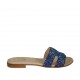 Sabot da donna in pelle con glitter blu tacco 1 - Misure disponibili: 42