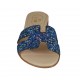 Sabot da donna in pelle con glitter blu tacco 1 - Misure disponibili: 42