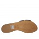 Sabot da donna in pelle con glitter blu tacco 1 - Misure disponibili: 42