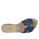 Sabot da donna in pelle con glitter blu tacco 1 - Misure disponibili: 42