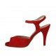 Sandalo da donna con cinturino in camoscio rosso tacco 9 - Misure disponibili: 32, 33, 42, 43, 45, 46
