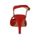 Sandalo da donna con cinturino in camoscio rosso tacco 9 - Misure disponibili: 32, 33, 42, 43, 45, 46