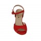 Sandalo da donna con cinturino in camoscio rosso tacco 9 - Misure disponibili: 32, 33, 42, 43, 45, 46