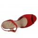 Sandalo da donna con cinturino in camoscio rosso tacco 9 - Misure disponibili: 32, 33, 42, 43, 45, 46