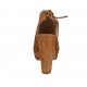 Sandalia para mujer con plataforma y cordones en gamuza color cuero tacon 10 - Tallas disponibles:  34, 42, 44
