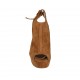 Sandalia para mujer con plataforma y cordones en gamuza color cuero tacon 10 - Tallas disponibles:  34, 42, 44