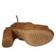 Sandalia para mujer con plataforma y cordones en gamuza color cuero tacon 10 - Tallas disponibles:  34, 42, 44
