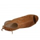 Sandalia para mujer con plataforma y cordones en gamuza color cuero tacon 10 - Tallas disponibles:  34, 42, 44