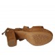 Sandalo da donna con plateau e cinturino in camoscio color cuoio tacco 10 - Misure disponibili: 42, 45