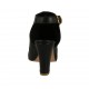 Sandalo accollato con plateau in pelle nera tacco 9 - Misure disponibili: 34