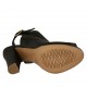 Sandalo accollato con plateau in pelle nera tacco 9 - Misure disponibili: 34