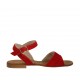 Sandalo da donna con cinturino in camoscio rosso tacco 1 - Misure disponibili: 33