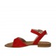 Sandalo da donna con cinturino in camoscio rosso tacco 1 - Misure disponibili: 33