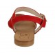 Sandalo da donna con cinturino in camoscio rosso tacco 1 - Misure disponibili: 33