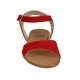 Sandalia con cinturon para mujer en gamuza roja tacon 1 - Tallas disponibles:  33