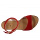 Sandalo da donna con cinturino in camoscio rosso tacco 1 - Misure disponibili: 33