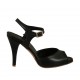 Sandale pour femmes avec courroie en cuir noir talon 9 - Pointures disponibles:  32, 33, 42, 46