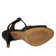 Sandale pour femmes avec courroie en cuir noir talon 9 - Pointures disponibles:  32, 33, 42, 46