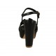 Sandalia para mujer con plataforma y cinturon en piel negra tacon 10 - Tallas disponibles:  43, 46