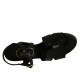 Sandalia para mujer con plataforma y cinturon en piel negra tacon 10 - Tallas disponibles:  43, 46