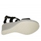 Sandalo da donna in camoscio nero e tessuto laminato argento con plateau e zeppa 8 - Misure disponibili: 32, 33, 34
