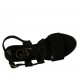 Sandalo da donna in camoscio nero e tessuto laminato argento con plateau e zeppa 8 - Misure disponibili: 32, 33, 34