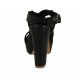 Sandalo da donna con plateau in pelle nera tacco 10 - Misure disponibili: 42, 46
