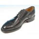 Chaussure derby à lacets avec bout droit fleuri pour hommes en cuir noir - Pointures disponibles:  51, 52, 53, 54