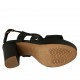 Sandalo da donna con plateau in pelle nera tacco 10 - Misure disponibili: 42, 46