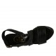 Sandale pour femmes avec plateforme en cuir noir talon 10 - Pointures disponibles:  42, 46