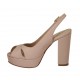 Sandalo da donna con plateau in pelle rosa cipria tacco 10 - Misure disponibili: 42