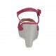 Sandalo da donna in nabuk fucsia e tessuto laminato argento con cinturino, plateau e zeppa 8 - Misure disponibili: 31