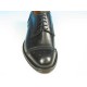 Chaussure derby à lacets avec bout droit fleuri pour hommes en cuir noir - Pointures disponibles:  51, 52, 53, 54