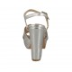 Sandalo da donna in pelle laminata argento con cinturino, plateau e tacco 10 - Misure disponibili: 32, 33, 42, 46