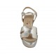 Sandalo da donna in pelle laminata argento con cinturino, plateau e tacco 10 - Misure disponibili: 32, 33, 42, 46