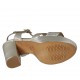 Sandalo da donna in pelle laminata argento con cinturino, plateau e tacco 10 - Misure disponibili: 32, 33, 42, 46