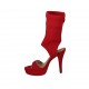 Sandalia para mujer con plataforma en tejido elastico rojo tacon 11 - Tallas disponibles:  32, 33, 34, 42, 43, 46