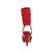 Sandalia para mujer con plataforma en tejido elastico rojo tacon 11 - Tallas disponibles:  32, 33, 34, 42, 43, 46