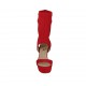 Sandalia para mujer con plataforma en tejido elastico rojo tacon 11 - Tallas disponibles:  32, 33, 34, 42, 43, 46