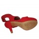 Sandalia para mujer con plataforma en tejido elastico rojo tacon 11 - Tallas disponibles:  32, 33, 34, 42, 43, 46