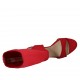 Sandalia para mujer con plataforma en tejido elastico rojo tacon 11 - Tallas disponibles:  32, 33, 34, 42, 43, 46