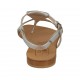 Sandalo infradito da donna con cinturino in pelle laminata argento tacco 1 - Misure disponibili: 33, 45, 46, 47