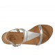 Sandalo infradito da donna con cinturino in pelle laminata argento tacco 1 - Misure disponibili: 33, 45, 46, 47