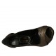 Scarpa da donna aperta in punta con plateau in pelle stampata laminata bronzo tacco 11 - Misure disponibili: 31, 34, 42, 43, 44, 45