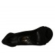 Zapato de salon abierto en punta con plataforma para mujer en gamuza de color negro y con tacon 11 - Tallas disponibles:  33, 46