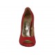 Scarpa da donna aperta in punta con plateau in pelle rossa tacco 11 - Misure disponibili: 31, 33, 34