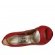 Scarpa da donna aperta in punta con plateau in pelle rossa tacco 11 - Misure disponibili: 31, 33, 34
