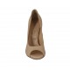 Woman's open toe pump with platform in nude leather heel 11 - Available sizes:  33, 43